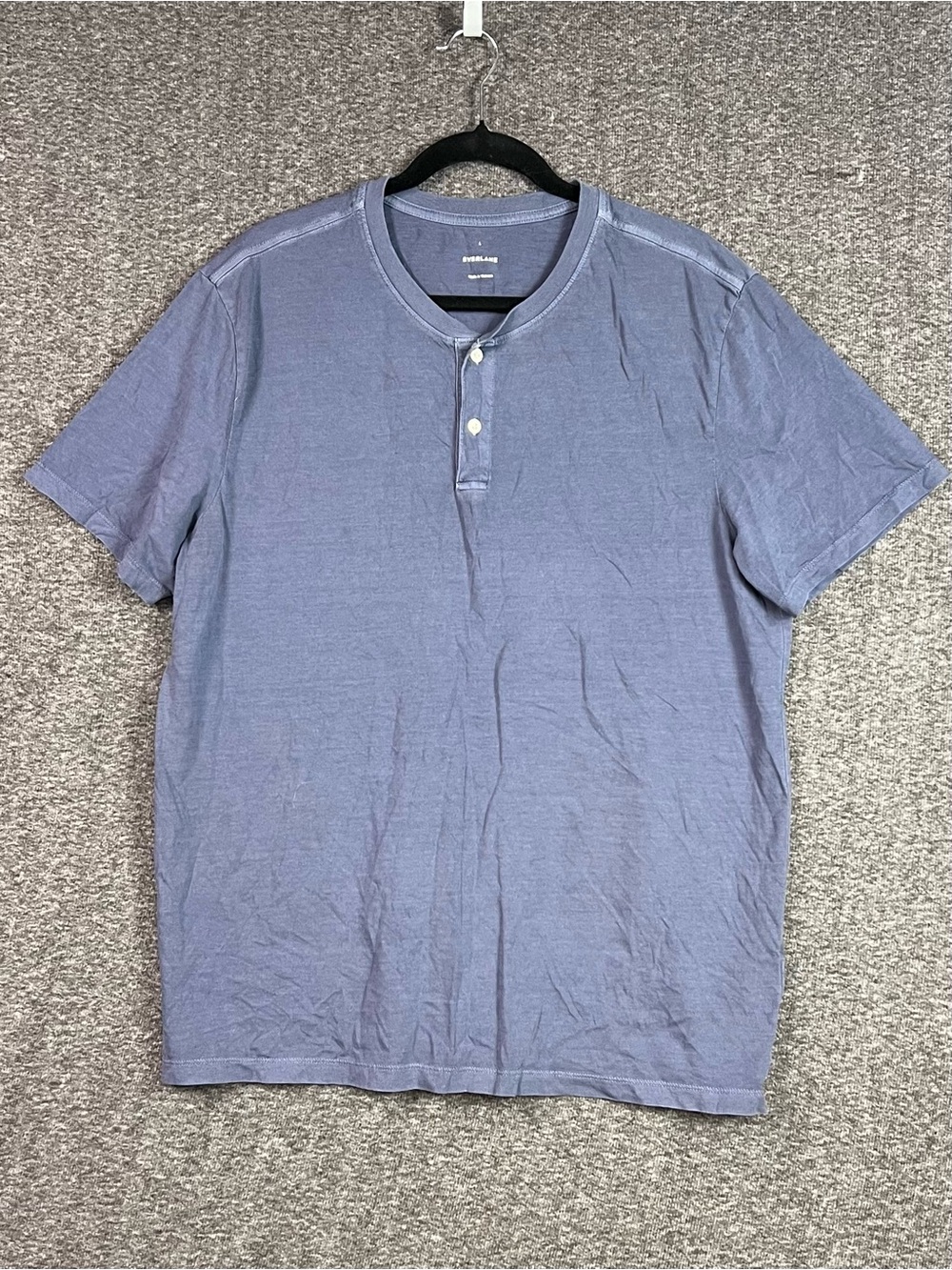 Everlane The Essential Organic Garment-Dyed Henley Navy L NWOT - Picture 7 of 15